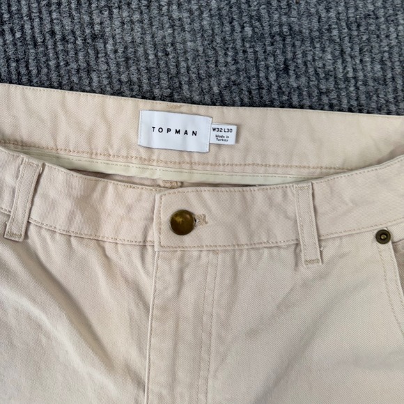 TOPMAN W32 L27 Beige‎ Carpenter Pants Utility Workwear Trousers Gorp Core Y2K - Picture 2 of 8